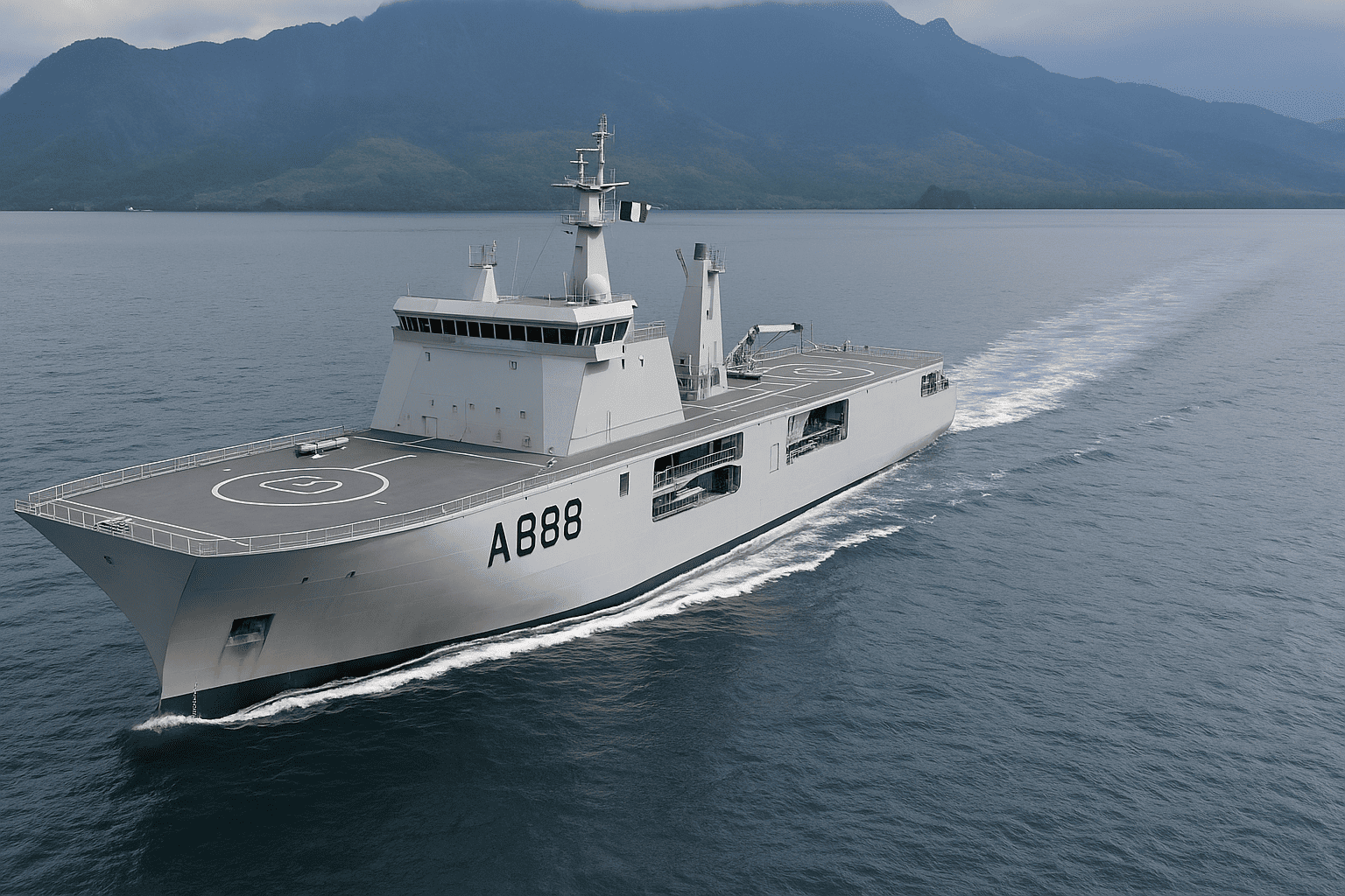 porte-drones naval et essaim de drones